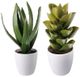 A & B Home 2-Piece Green Potted Faux Aloe and Jasmine Plant Set-0