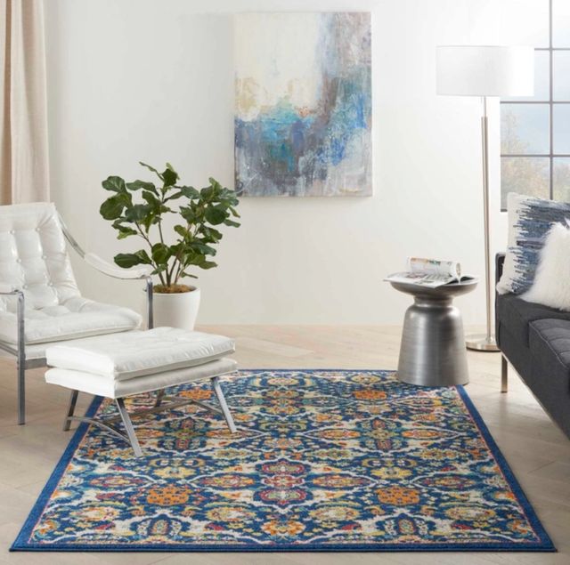 Nourison Home™ Allur Navy Multicolor 5'x7' Style 2 Area Rug-1