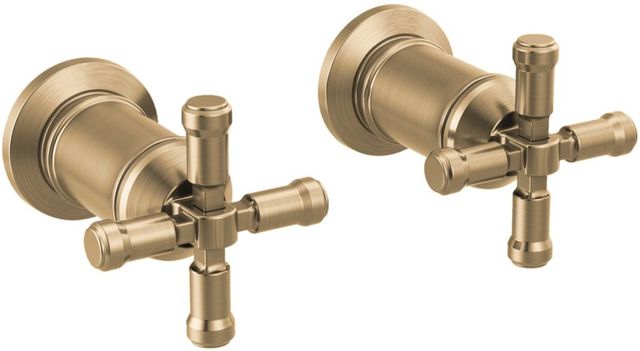 Delta Broderick® Lumicoat® Champagne Bronze Wall Mount Bathroom Faucet Cross Handle Kit-0