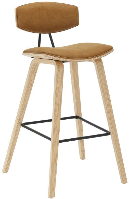 Armen Living Fox Camel/Oak Barstool-0