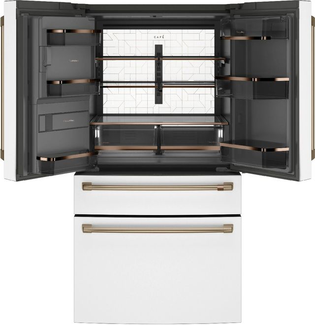 Café™ 36" 27.6 Cu. Ft. ENERGY STAR® Matte White 4-Door French Door Refrigerator-1