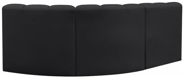 Meridian Furniture Arc 3-Piece Black Vegan Leather Sectional-3