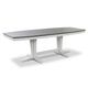 John Thomas Furniture® Cosmopolitan Milano Heather Gray Extension Dining Table with White Double Pedestal-0