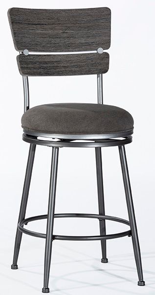 HH2 Home Melange Dakr Gray Wood Back Counter Stool-0
