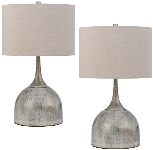 Cal® Lighting & Accessories Evanston 2-Piece Drifted Wood Table Lamp Set-0