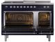 Ilve® Nostalgie II Noblesse 48'' Midnight Blue Pro Style Dual Fuel Range with Chrome Trim-2