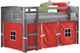 Donco Kids Louver Red/Antique Gray Youth Twin Loft Bed with Tent Kit-0