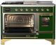Ilve® Majestic III 48" Emerald Green Pro Style Dual Fuel Liquid Propane Range with 5 Black Brass Burners and Brass Trim-2