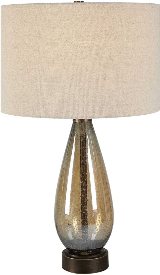 Uttermost® Baltic Dark Amber Teardrop Glass Table Lamp-0