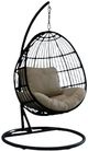 Elements International Playa Black Olefin/Steel Swing Egg Chair-0