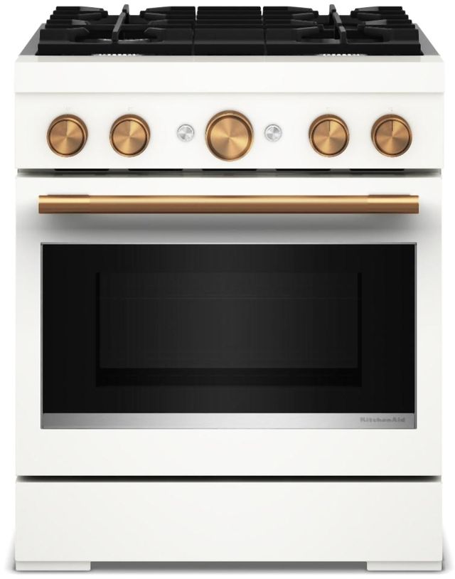 KitchenAid® 30” Porcelain Pro-Style Dual Fuel Gas Range with No Preheat Air Fry Mode-4