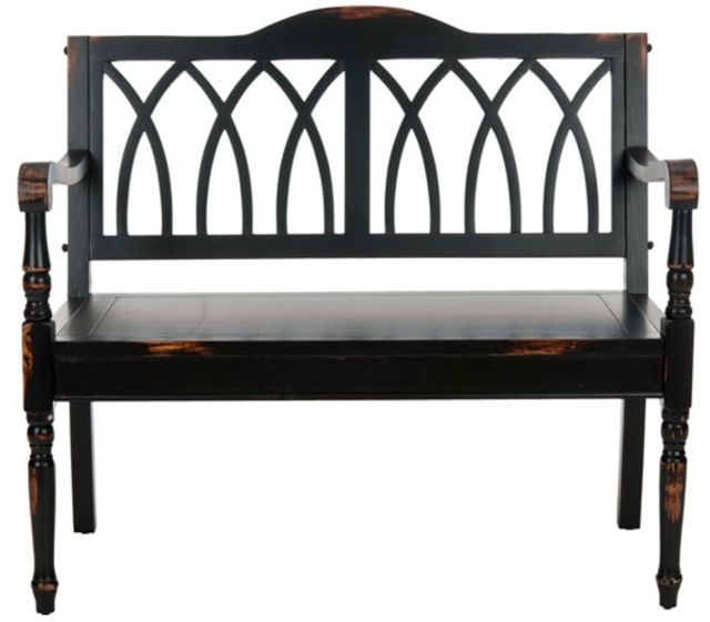 Safavieh Benjamin Distressed Black Bench-1