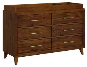 Elements International Malia Walnut Dresser and Topper
