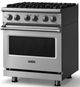 Viking® 5 Series 30" Stainless Steel Pro Style Dual Fuel (NG) Range with Polished Chrome Trim-3