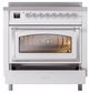 Ilve® Nostalgie II Noblesse 36'' White Pro Style Induction Range with Chrome Trim-3