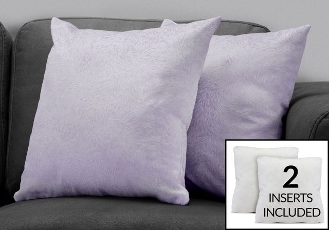 Monarch Specialties Inc. Set of 2 Light Purple Pillow-0