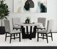Elements International Oregon Gray 52" Faux Marble Top Dining Table with Black Base-1