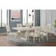 Elements International Avalanche Antique White Dining Table and 6 Side Chairs-0