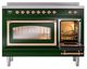 Ilve® Nostalgie II Noblesse 48'' Emerald Green Pro Style Induction Range with Copper Trim-4