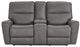 Bassett® Furniture Club Level Kenneth Gunmetal Power Reclining Loveseat with Console-1