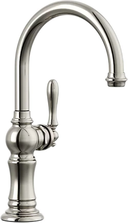 KOHLER® Artifacts® Vibrant Polished Nickel Single-Handle High-Arc Kitchen Sink Faucet-0