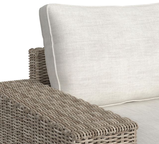 Elements International Carmona Beige/Natural Fabric/Olefin Outdoor Swivel Chair-4
