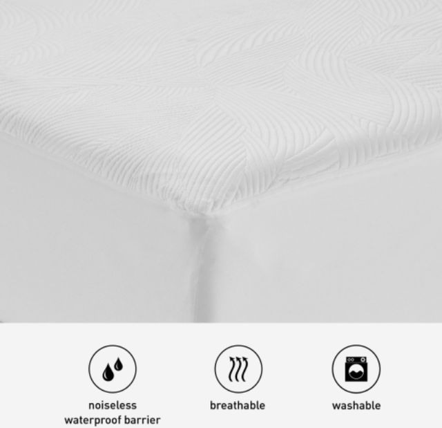 BEDGEAR® Dri-Tec® Cooling White Twin Mattress Protector-4