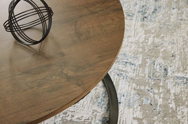 Signature Design by Ashley® Cassbryn 3-Piece Brown Occasional Table Set with Black Base-4