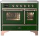 Ilve® Majestic III 40" Emerald Green Pro Style Induction Range with Triple Glass Door and Copper Trim-0