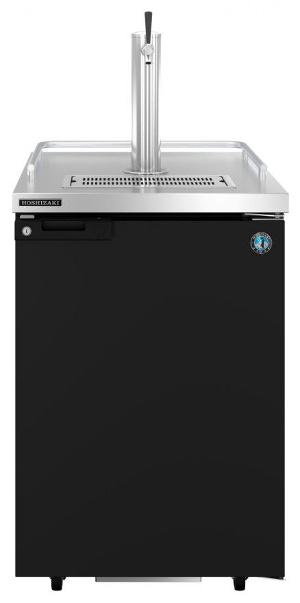 Hoshizaki Back Bar 25" 7.5 Cu. Ft. Black Vinyl Single Section Direct Draw Refrigerator-0