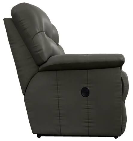 La-Z-Boy® James Charcoal Leather Manual Reclining Loveseat with Console-2