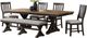 Elements International Montrose 6-Piece Brown Dining Set with Espresso Base-0