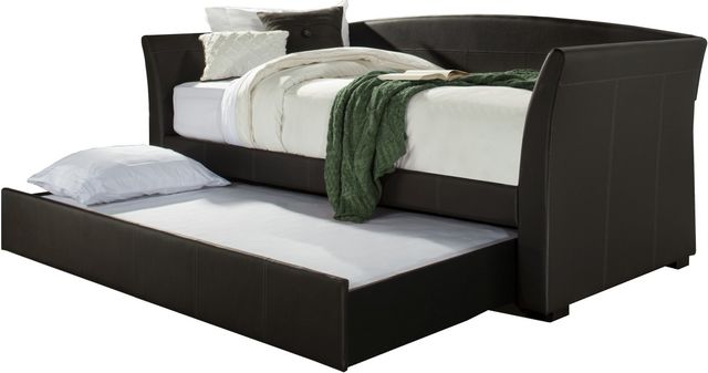 HH2 Home Montgomery Brown Faux Leather Complete Twin Daybed with Trundle-1