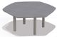 Telescope Casual Rustic Polymer Top 62" Hexagonal Dining Height Table with Hole-0