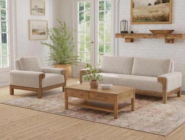 International Furniture Direct Sedona Ivory Loveseat-1