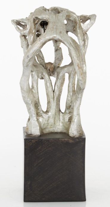 Deco Marche Silver Polystone Leopard Decorative Sculpture-3