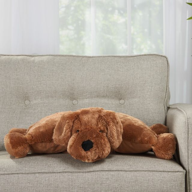 Nourison Home™ Mina Victory Plush Lines Brown 18''x22'' Dog Animal Stuffed Toy -3