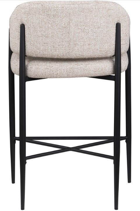 Meridian Furniture Dame Beige/Black Upholstered Counter Stool-4