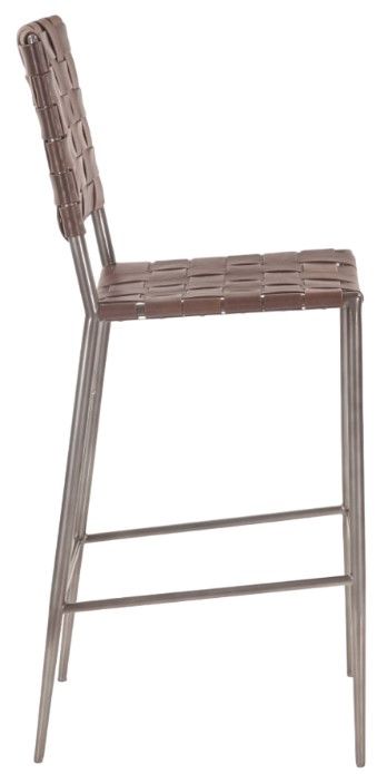 Home Trends & Design Copenhagen Antique Zinc/Brown Buffalo Bar Stool-2