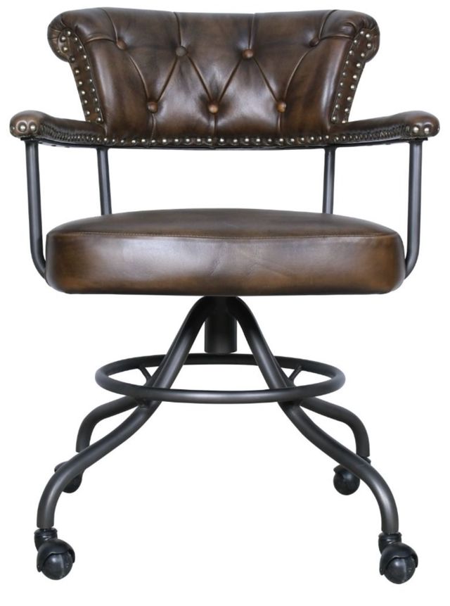 Home Trends & Design Essex Chesterfield Antique Whiskey Office Chair-1