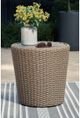 Signature Design by Ashley® Danson Beige Aluminum/Resin Wicker Outdoor End Table-3