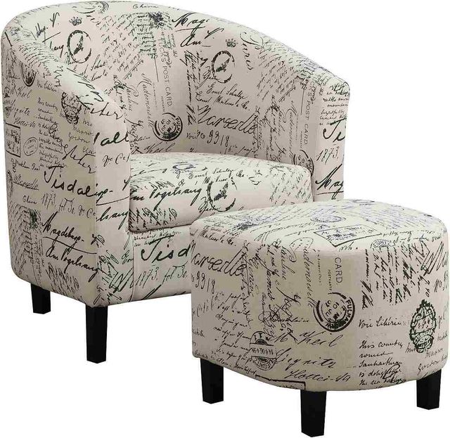 Coaster® Alina Off White 2-Piece Upholstered Accent Chair and Ottoman-0
