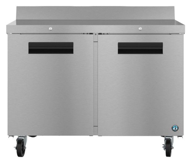 Hoshizaki Steelheart® 48" 13.7 Cu. Ft. Stainless Steel Two Section Worktop Refrigerator with Lock-0