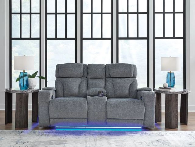 Signature Design by Ashley® Forest Lake Steel Power Reclining Loveseat with Adjustable Headrest-2