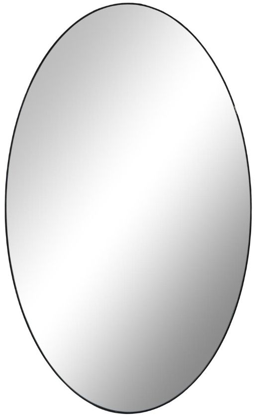 Deco Marche Black 24" Oval Thin Minimalistic Frame Mirror-0