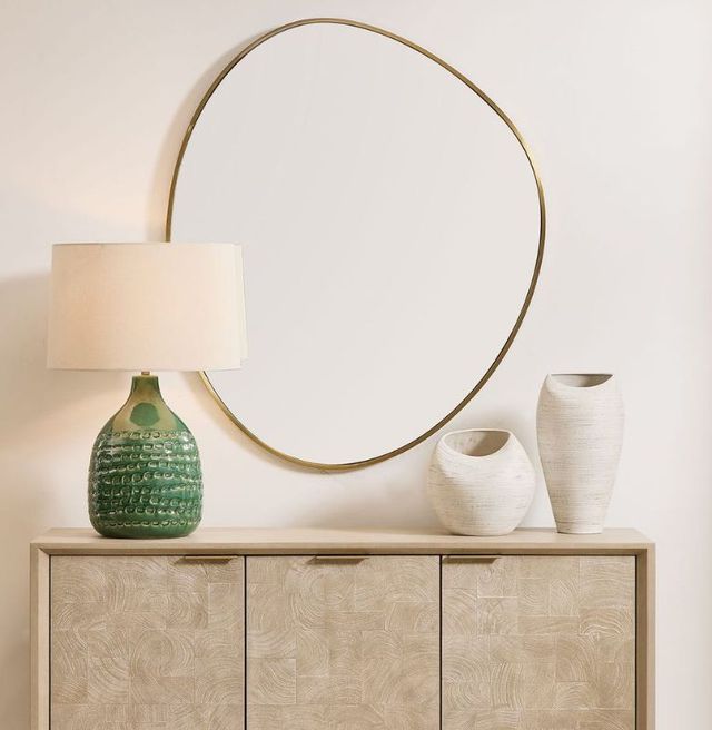 Uttermost® Distort Antique Brass Mirror-1