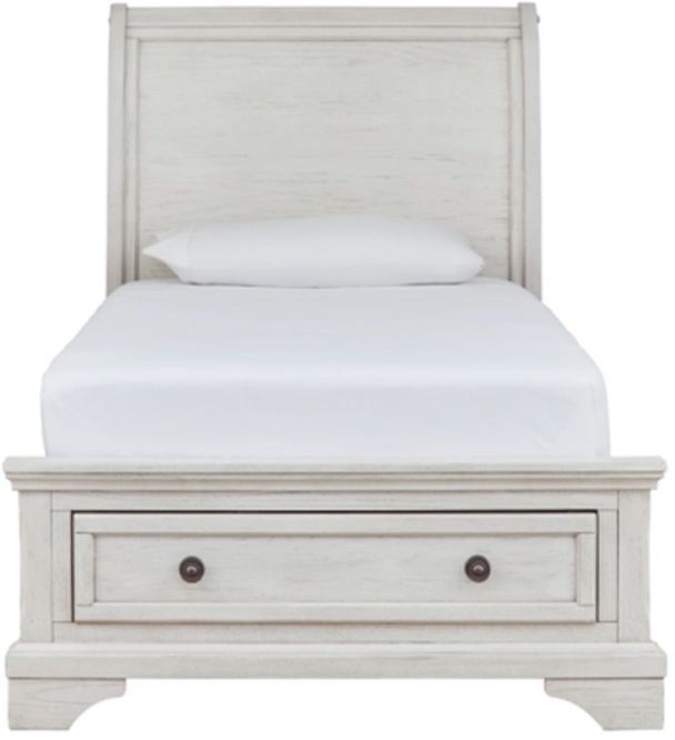 Signature Design by Ashley® Robbinsdale Antique White Youth Twin Sleigh Storage Bed-1