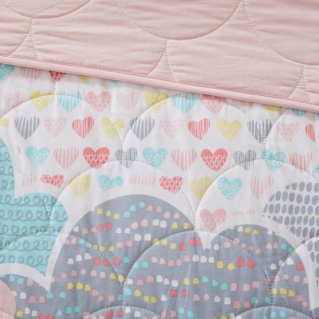 Olliix by Urban Habitat Kids Cloud Pink Full/Queen Cotton Reversible Coverlet Set-4