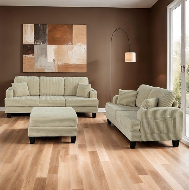 Furniture of America® Moretaine Beige Storage Ottoman-1