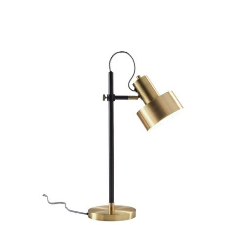 Adesso® Clayton Matte Black and Antique Brass Desk Lamp-0